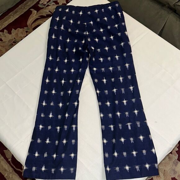 Alix of Bohemia Navy/White Patterned Linen Pants Size Medium - Picture 6 of 9